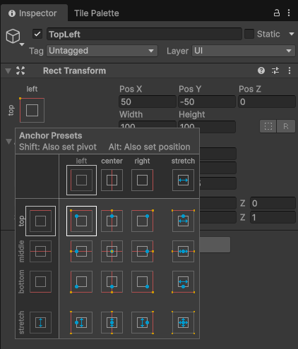 Anchor point rect transform